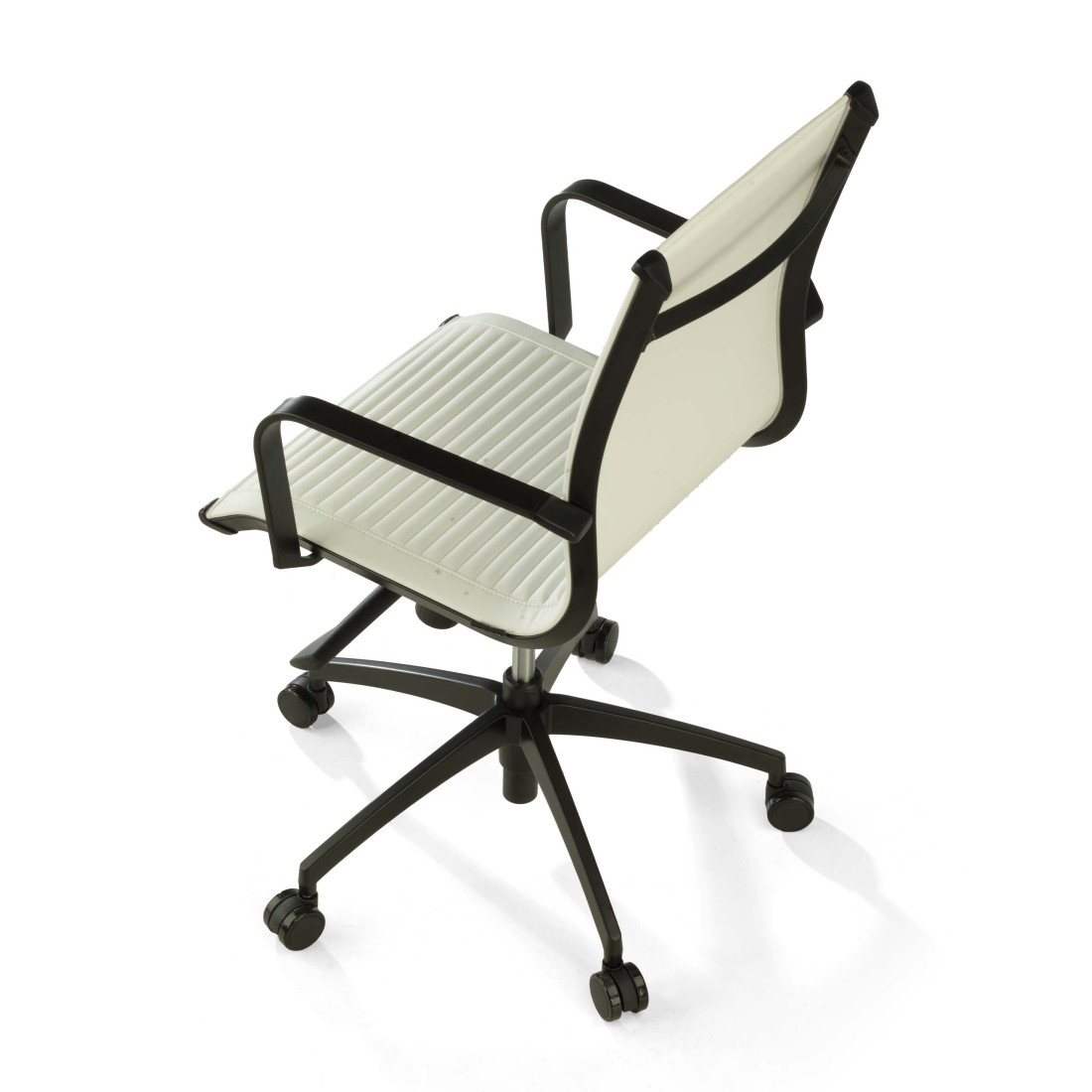 sillon de oficina blanco croma estructura negra ecopiel piel sintetica 7