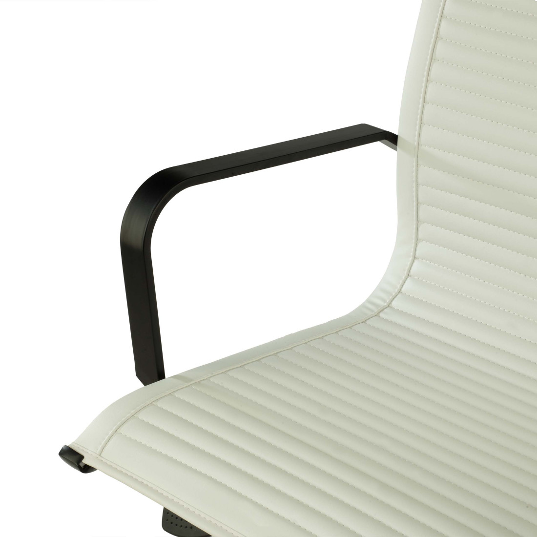 sillon de oficina blanco croma estructura negra ecopiel piel sintetica 5