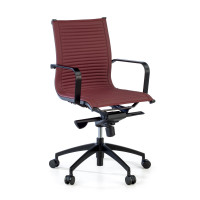 Silla oficina de diseño Croma, respaldo bajo, estructura negra - ROJO