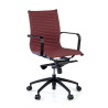Silla oficina de diseño Croma, respaldo bajo, estructura negra - ROJO