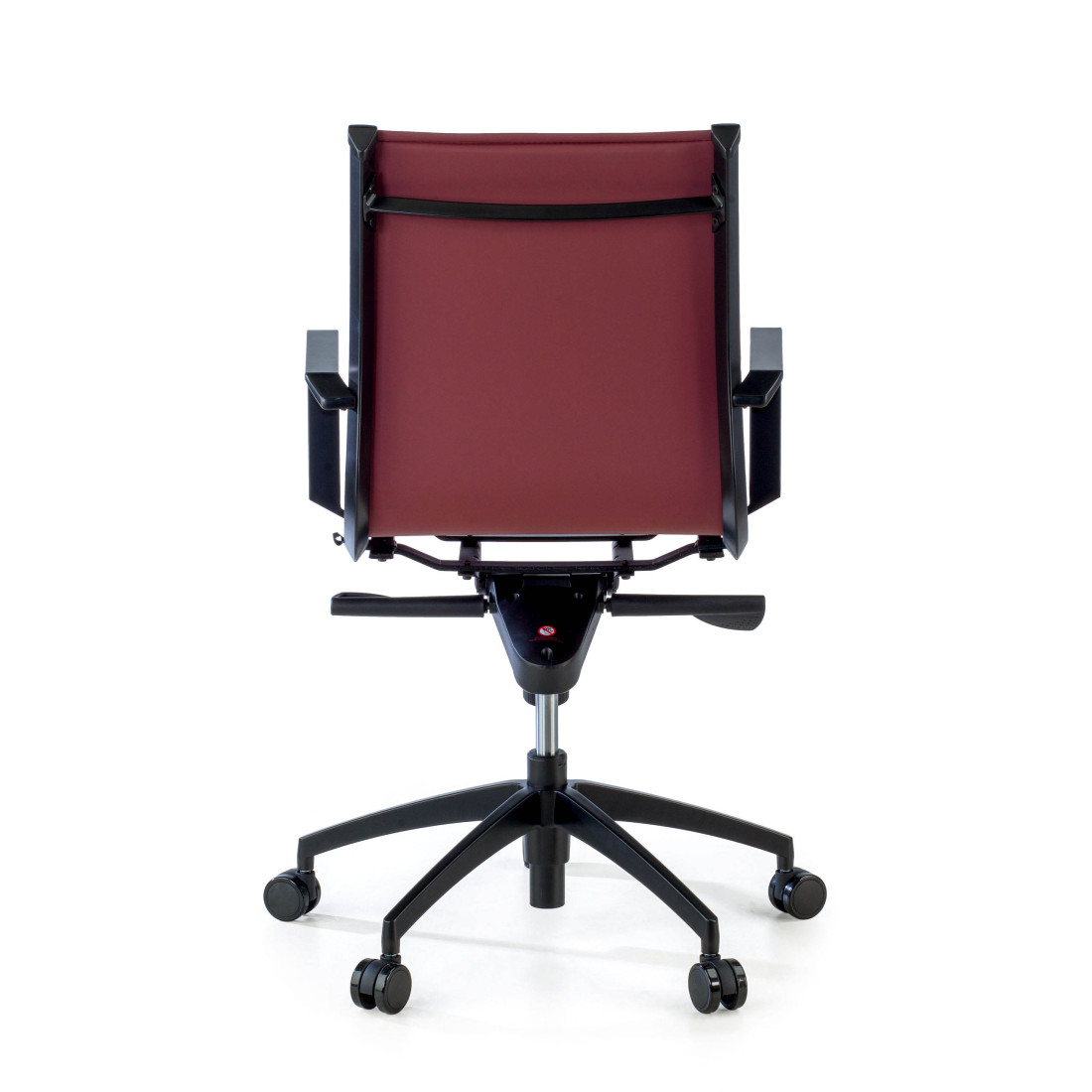 sillon de oficina rojo croma estructura negra ecopiel piel sintetica 8