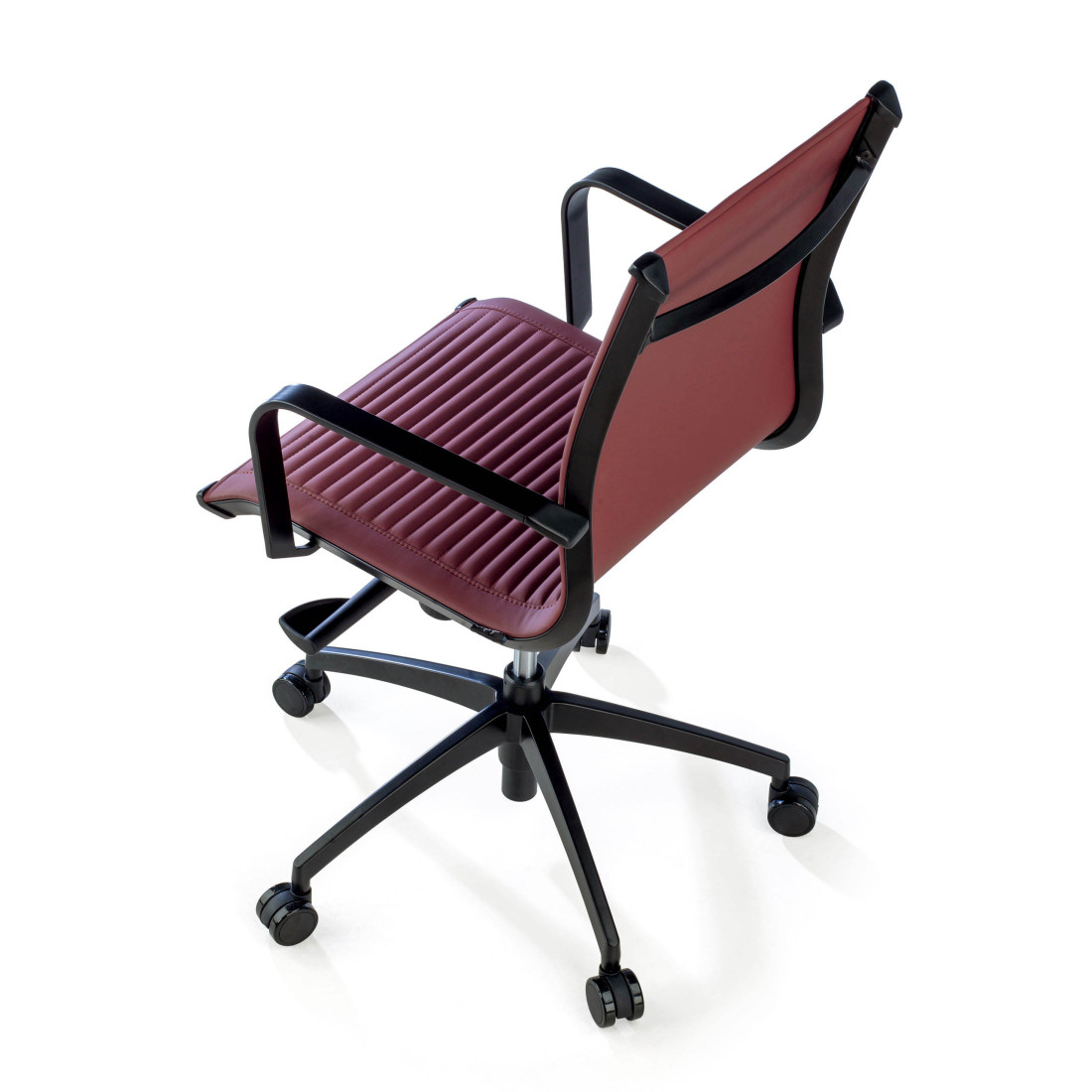 sillon de oficina rojo croma estructura negra ecopiel piel sintetica 9