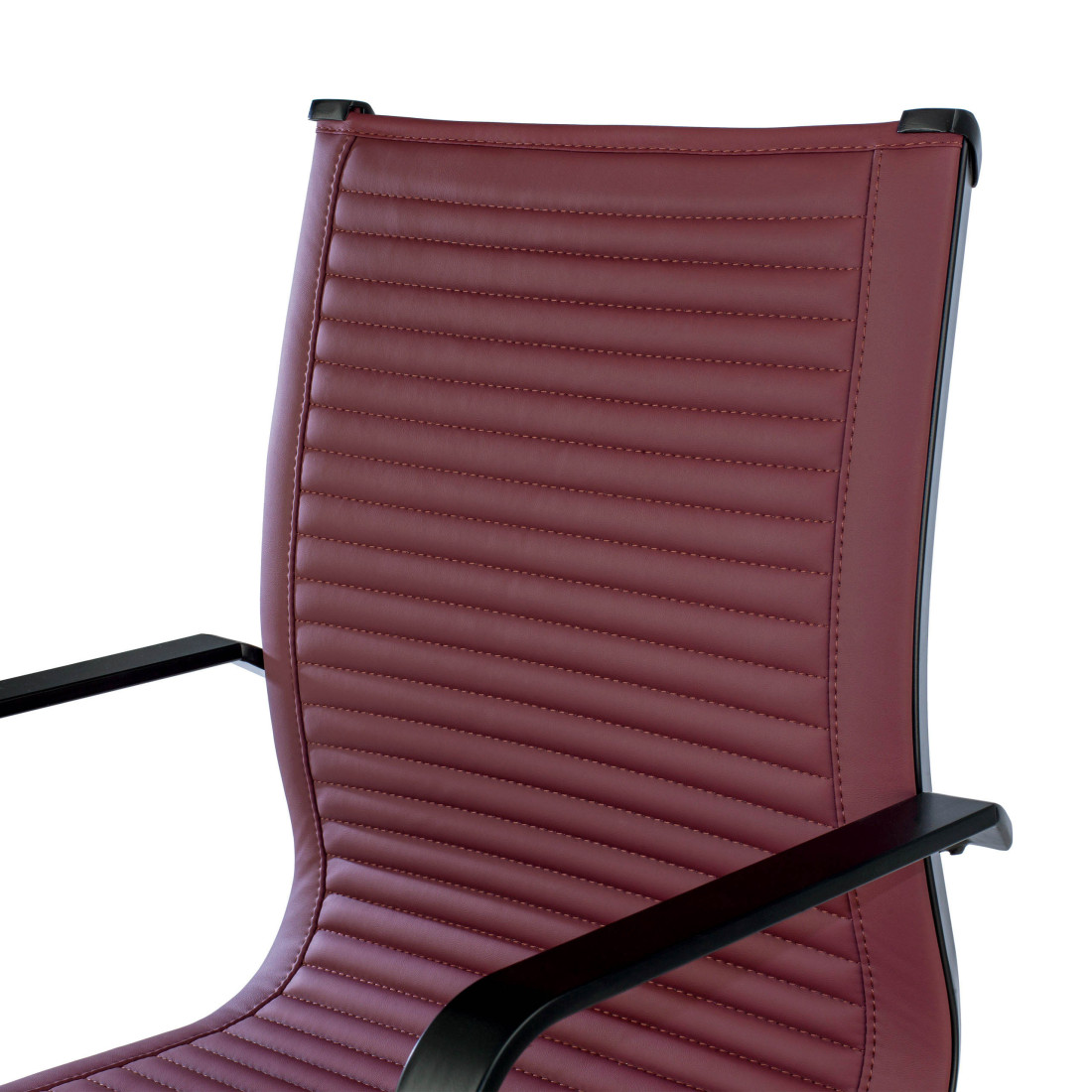 sillon de oficina rojo croma estructura negra ecopiel piel sintetica 5