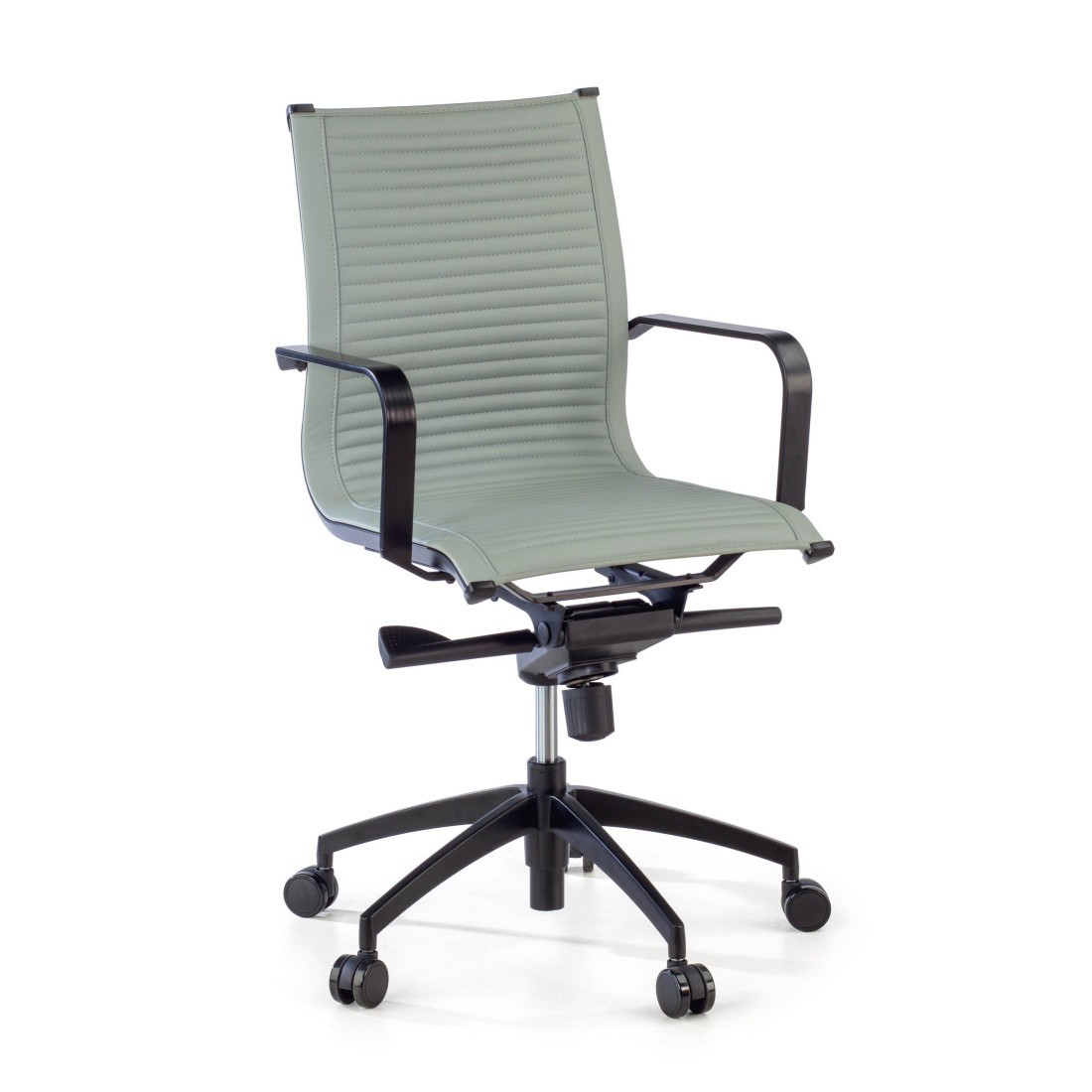sillon de oficina gris croma estructura negra ecopiel piel sintetica 1