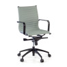 Silla oficina de diseño Croma, respaldo bajo, estructura negra - Gris