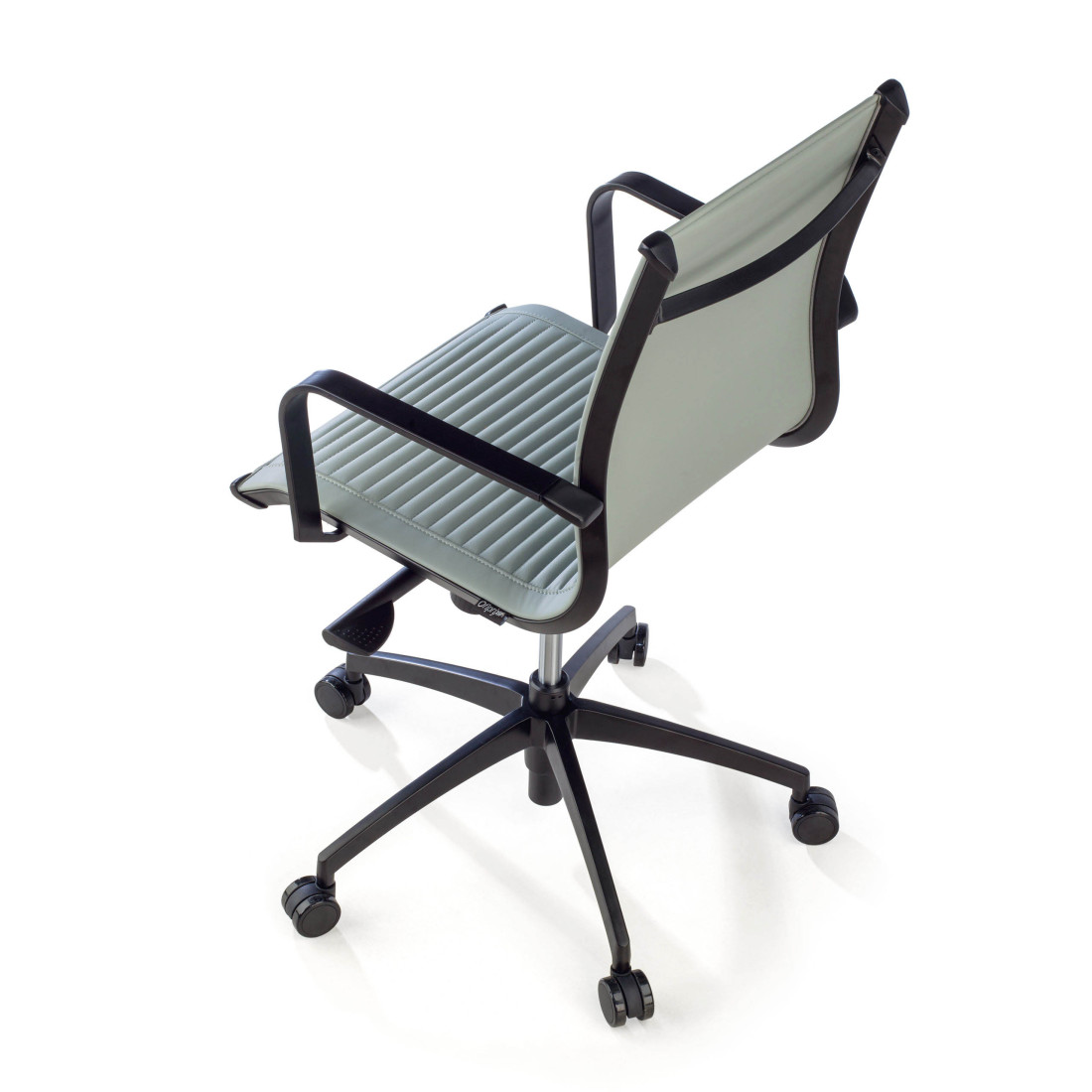 sillon de oficina gris croma estructura negra ecopiel piel sintetica 8
