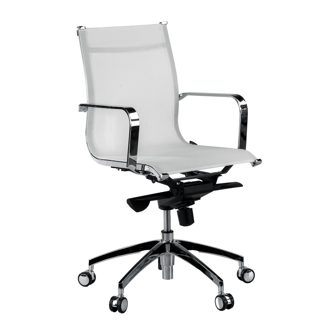 sillon de oficina blanco croma estructura cromada red red 1