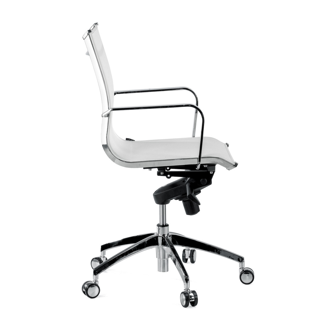 sillon de oficina blanco croma estructura cromada red red 5