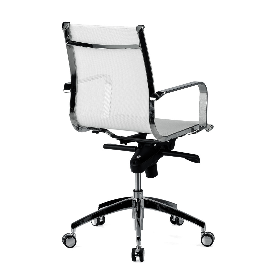sillon de oficina blanco croma estructura cromada red red 9