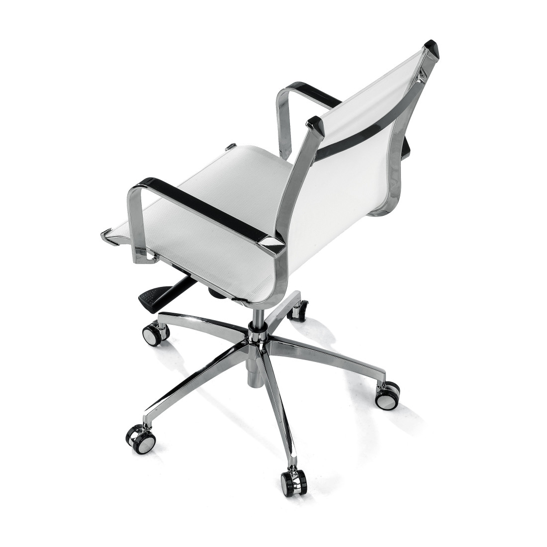 sillon de oficina blanco croma estructura cromada red red 8