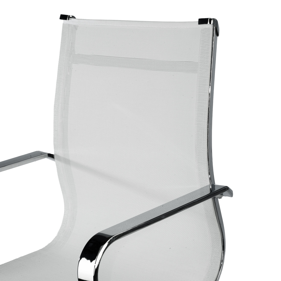 sillon de oficina blanco croma estructura cromada red red 7