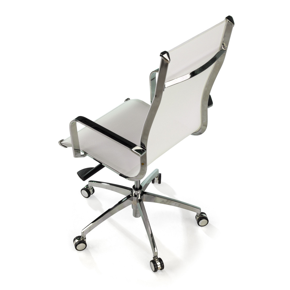 sillon de oficina blanco croma estructura cromada red red 8
