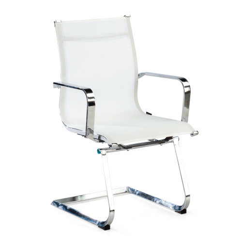 Sillón confidente de oficina Croma, red transpirable - BLANCO