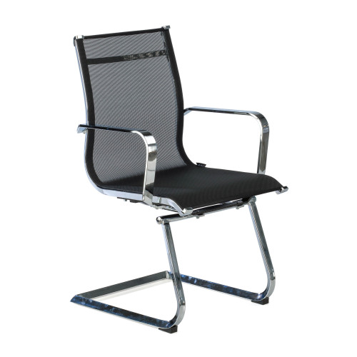 Sillón confidente de oficina Croma, red transpirable - NEGRO