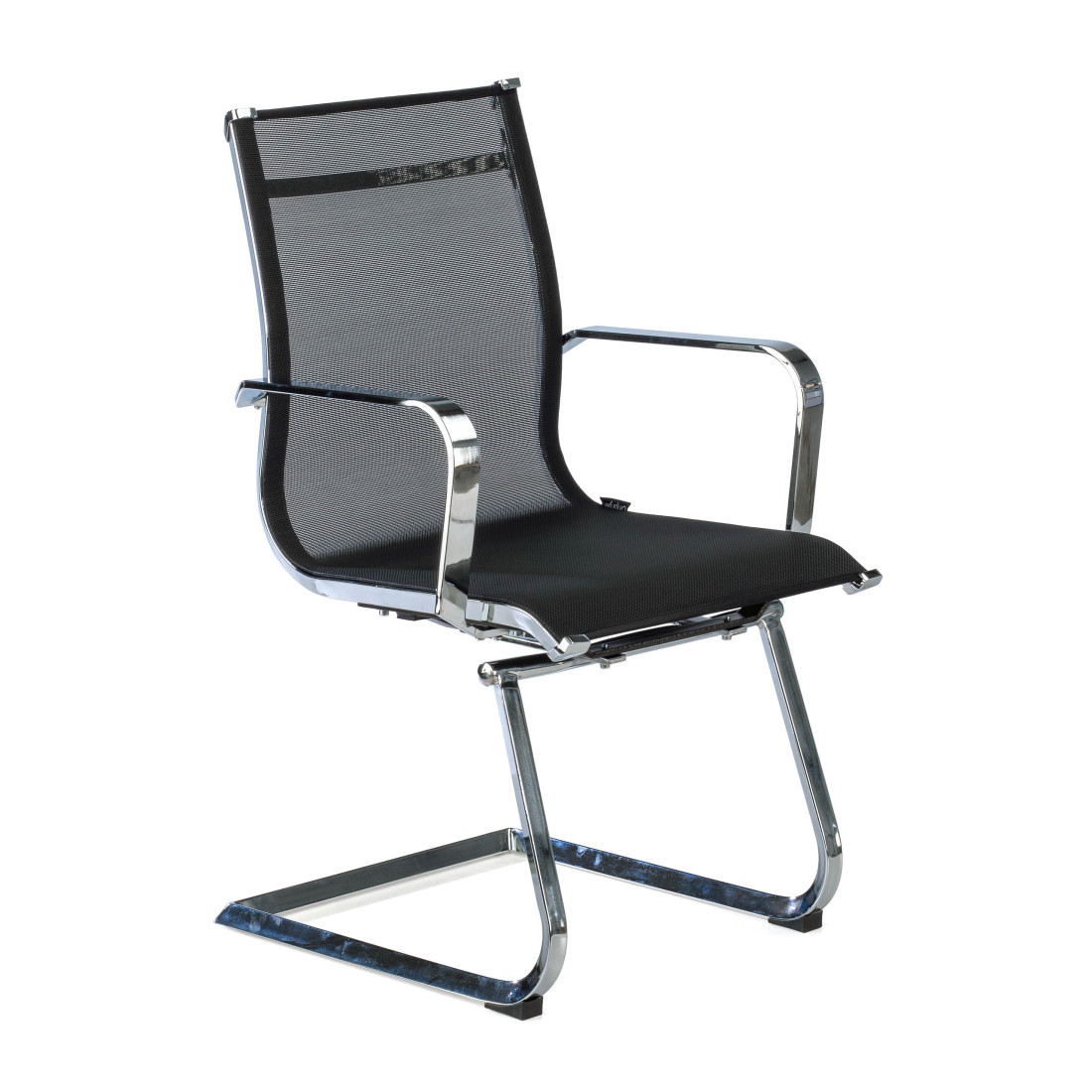 silla confidente negro croma estructura cromada red red 1