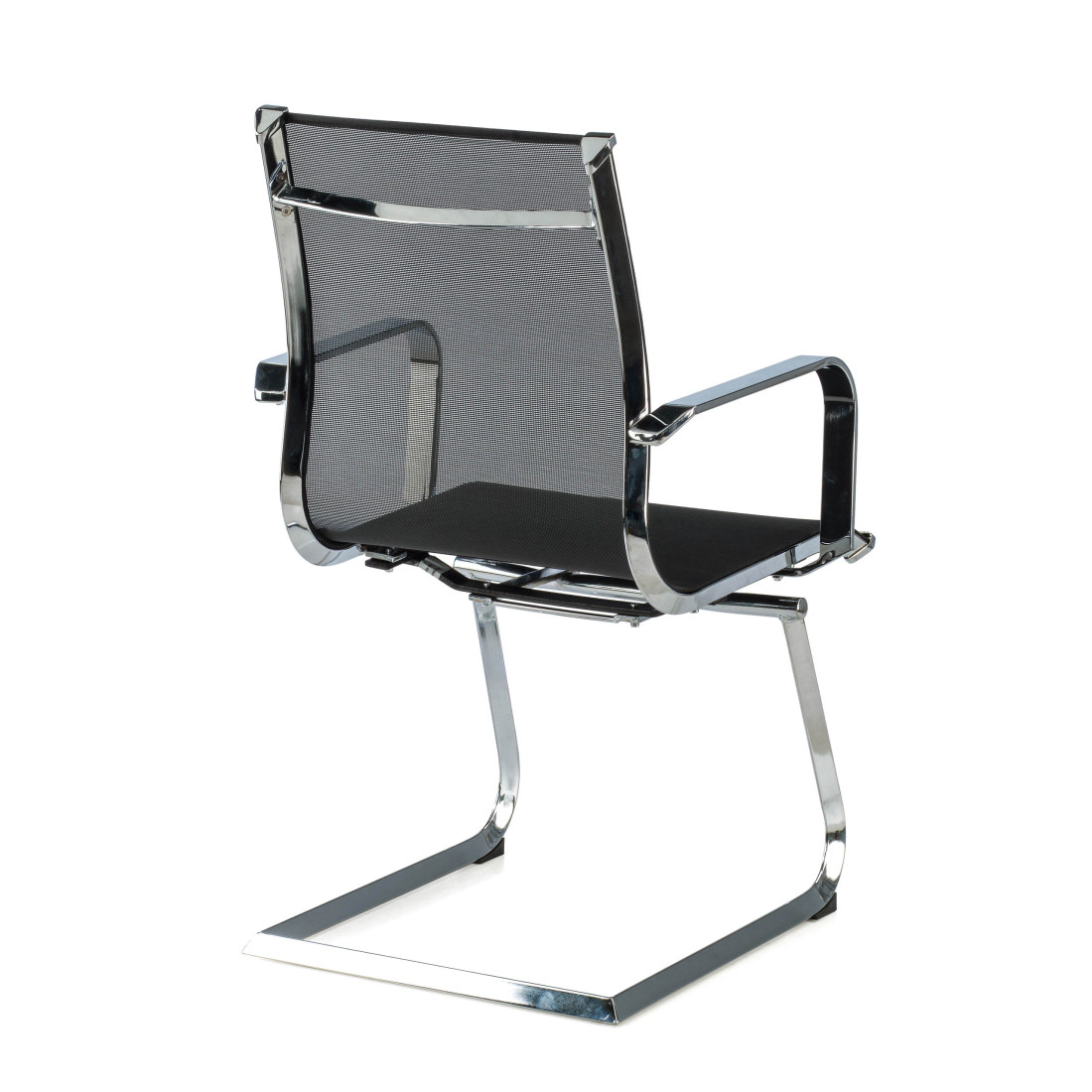 silla confidente negro croma estructura cromada red red 8