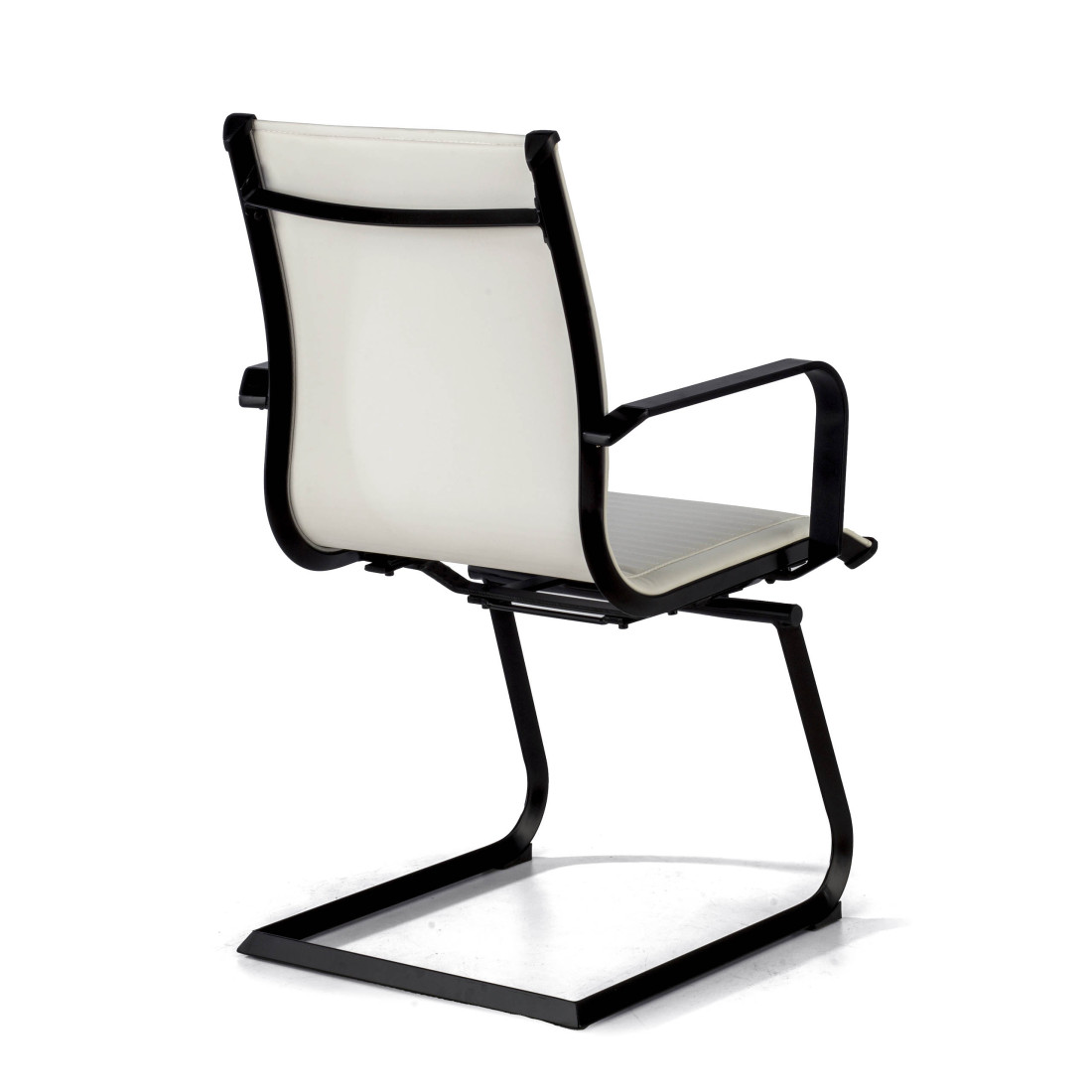 silla confidente blanco croma estructura negra ecopiel piel sintetica 9