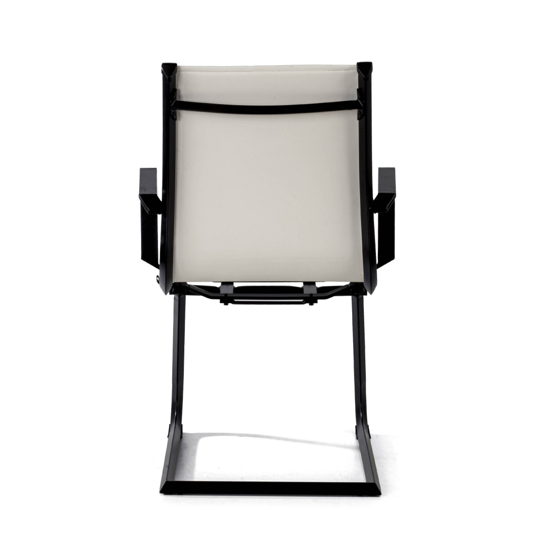 silla confidente blanco croma estructura negra ecopiel piel sintetica 7