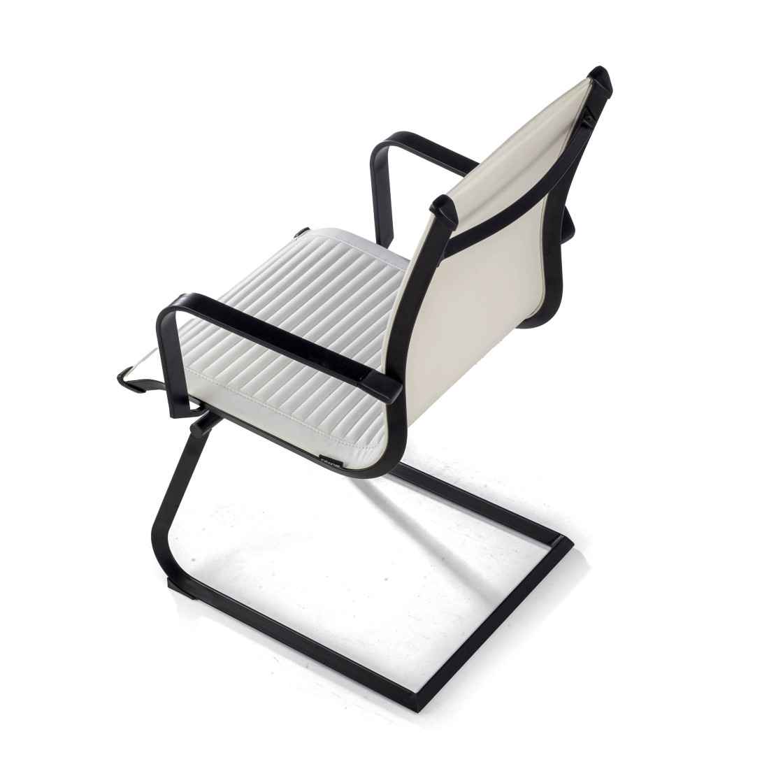 silla confidente blanco croma estructura negra ecopiel piel sintetica 8