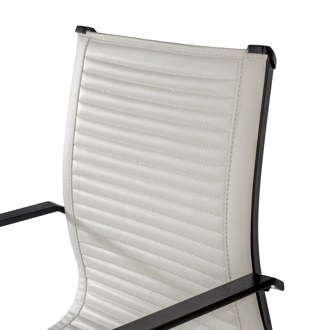 silla confidente blanco croma estructura negra ecopiel piel sintetica 6