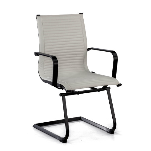 Sillón confidente de oficina Croma, estructura negra - BLANCO