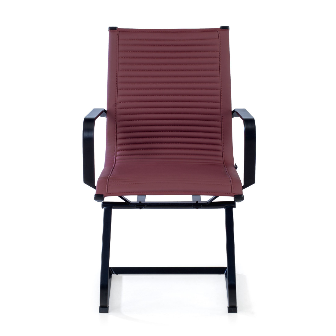 silla confidente rojo croma estructura negra ecopiel piel sintetica 3