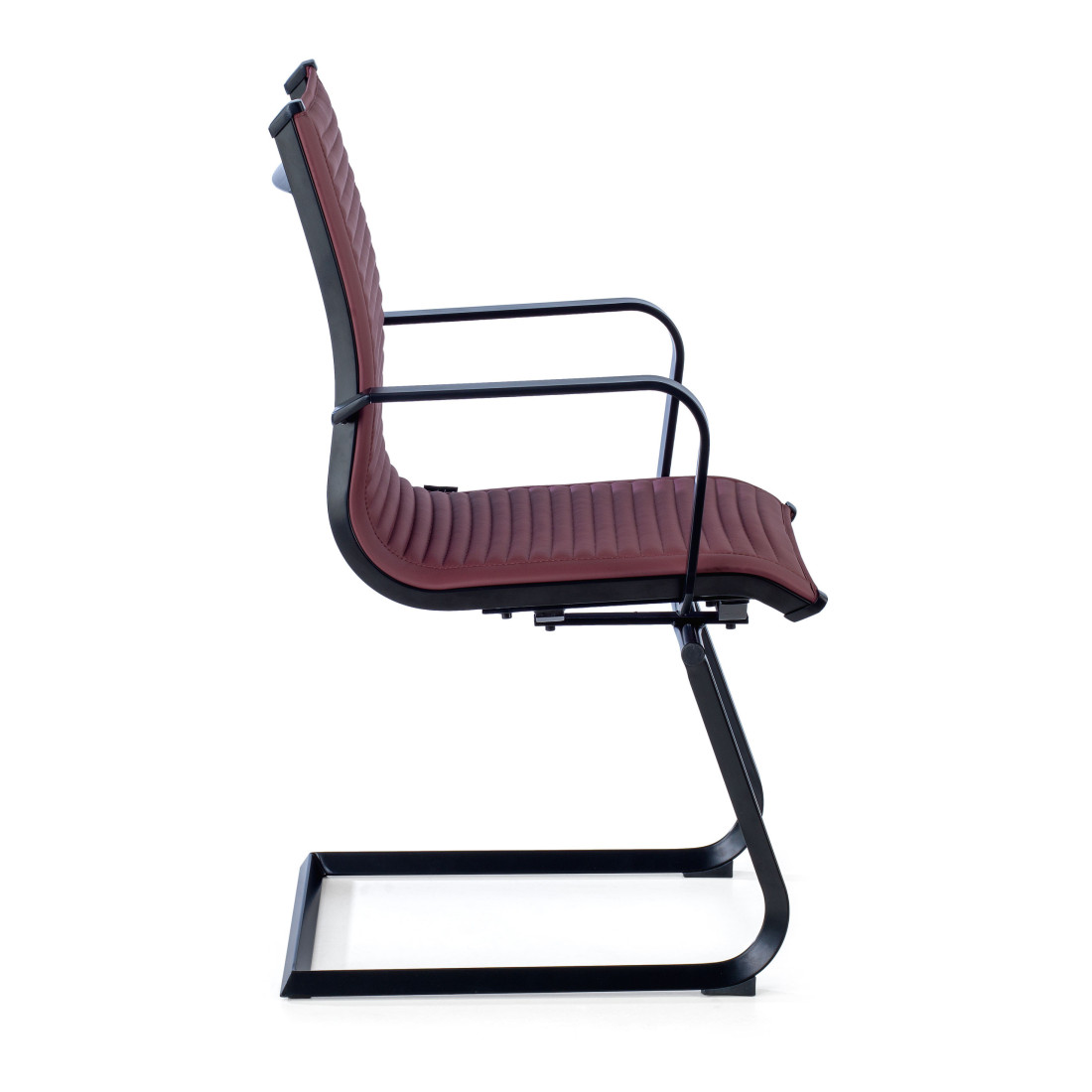 silla confidente rojo croma estructura negra ecopiel piel sintetica 4