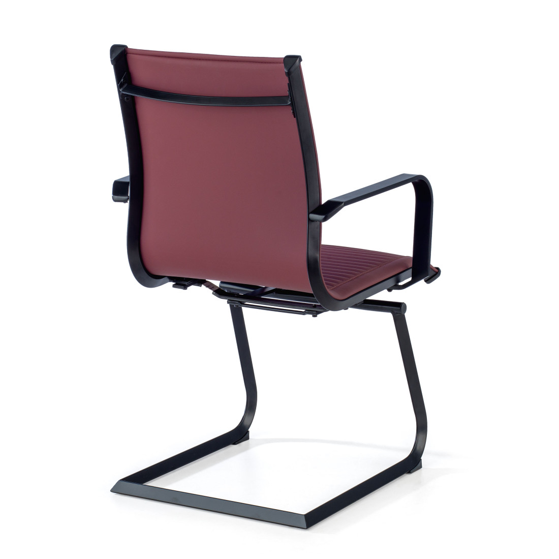 silla confidente rojo croma estructura negra ecopiel piel sintetica 9