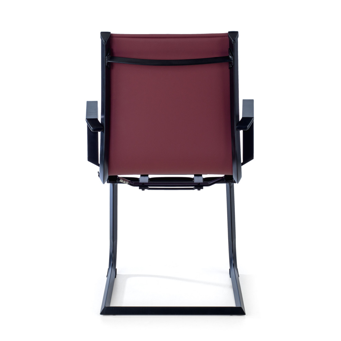 silla confidente rojo croma estructura negra ecopiel piel sintetica 6