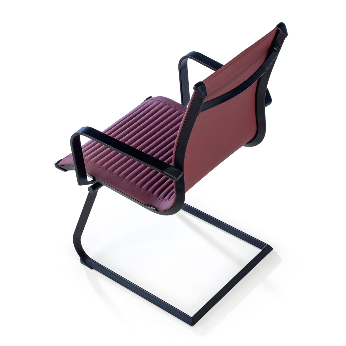 silla confidente rojo croma estructura negra ecopiel piel sintetica 7