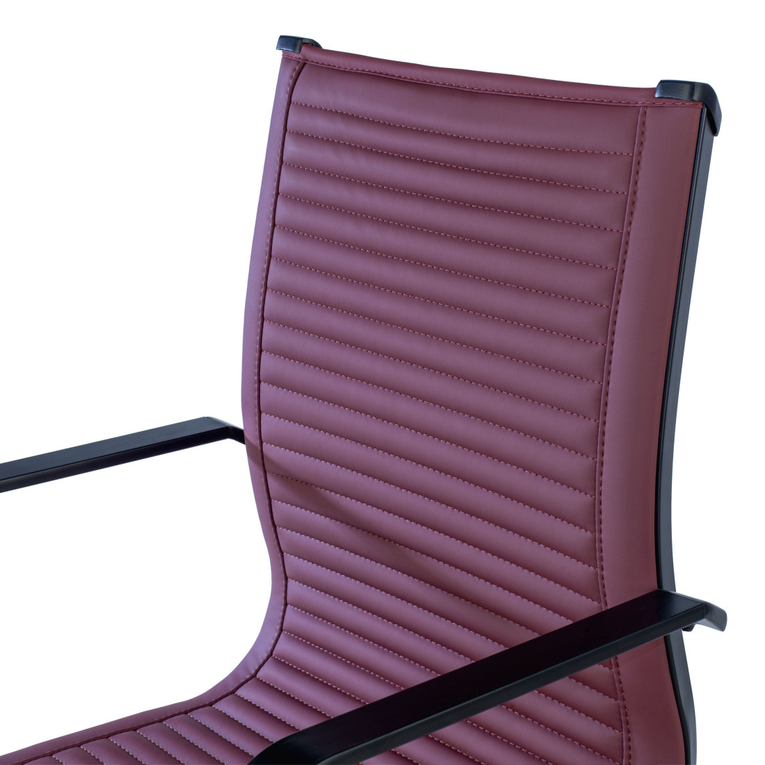 silla confidente rojo croma estructura negra ecopiel piel sintetica 8