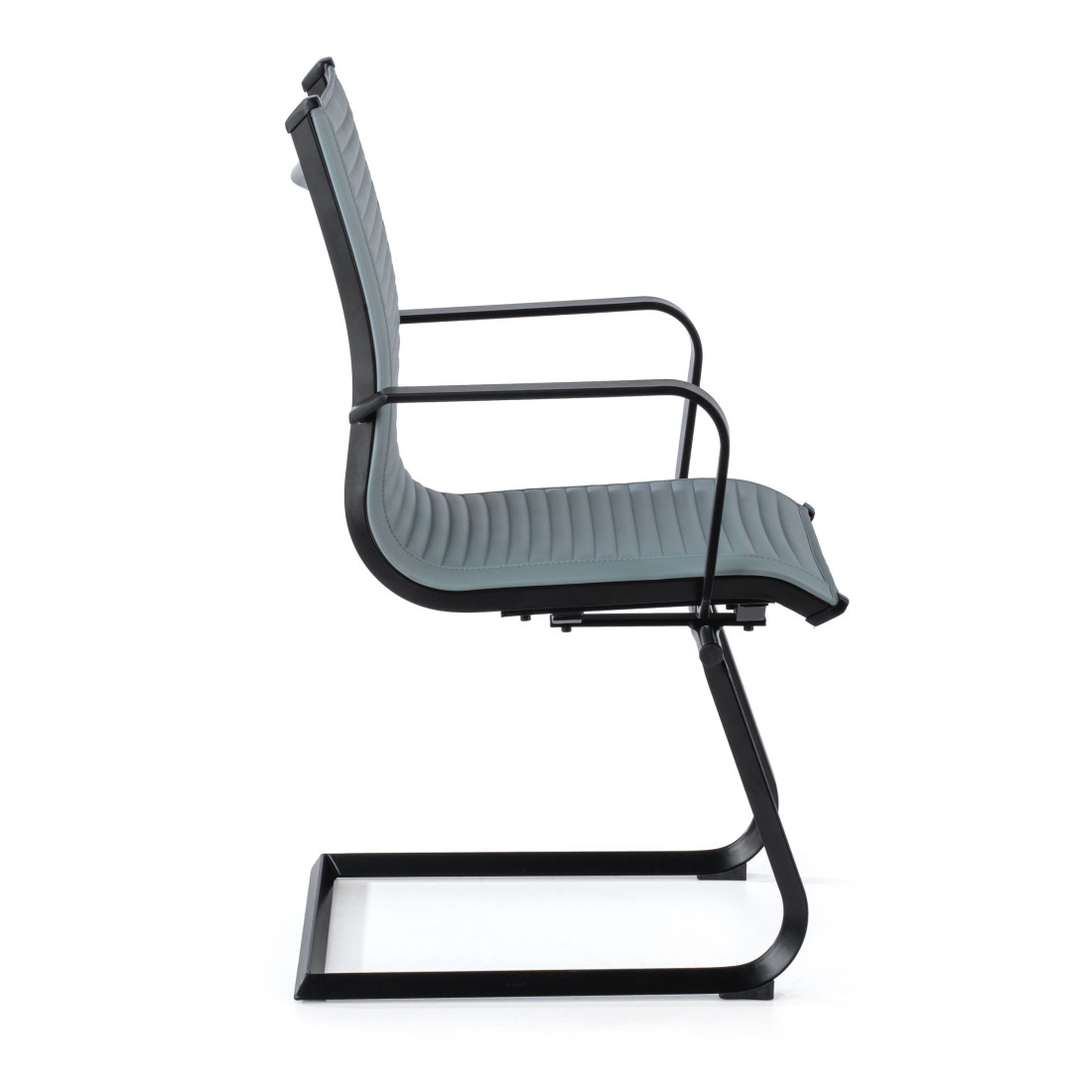 silla confidente gris croma estructura negra ecopiel piel sintetica 4