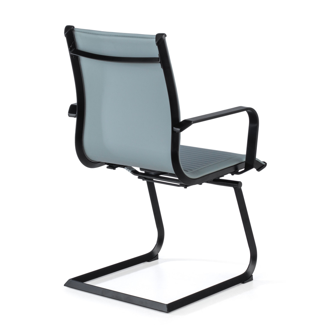 silla confidente gris croma estructura negra ecopiel piel sintetica 9
