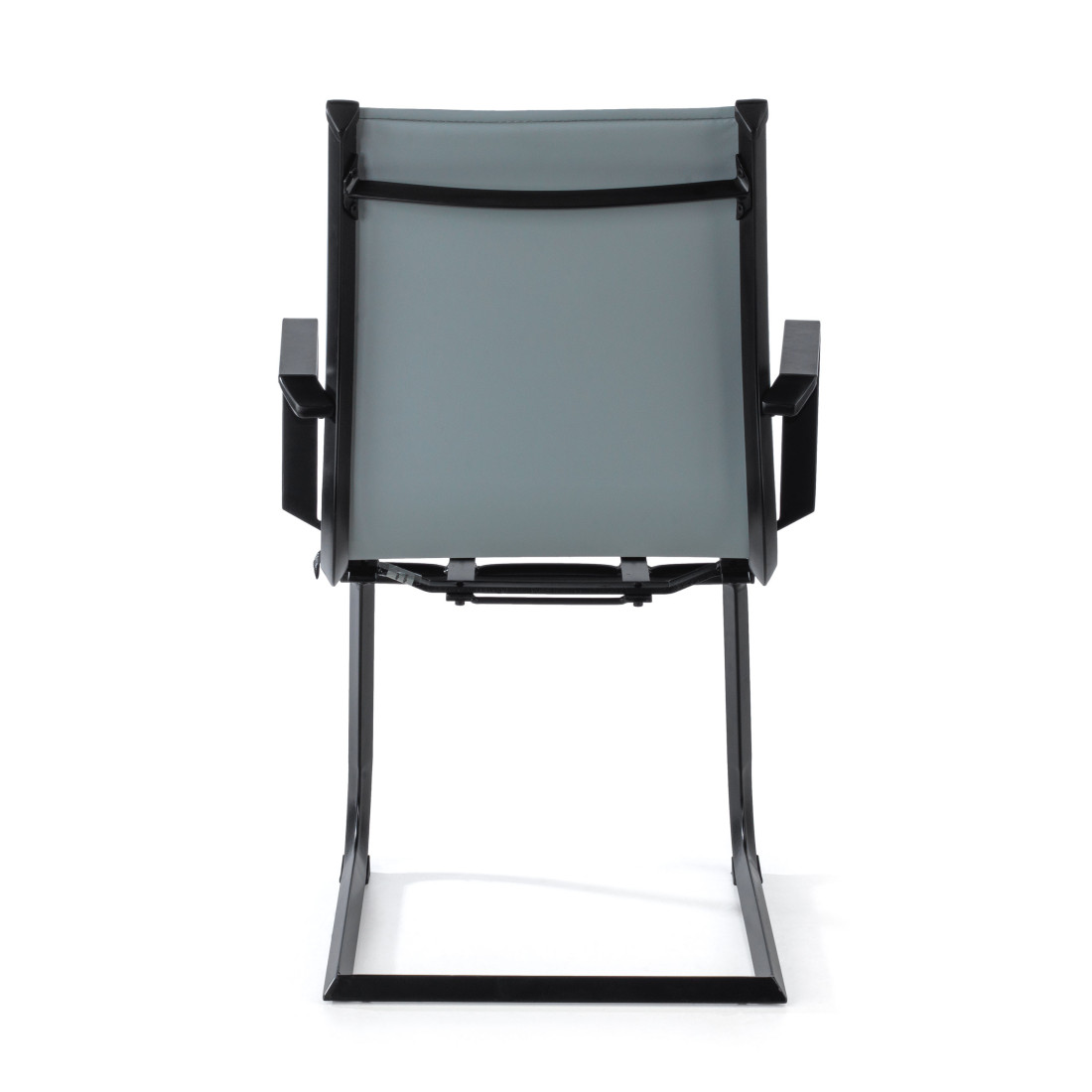 silla confidente gris croma estructura negra ecopiel piel sintetica 6