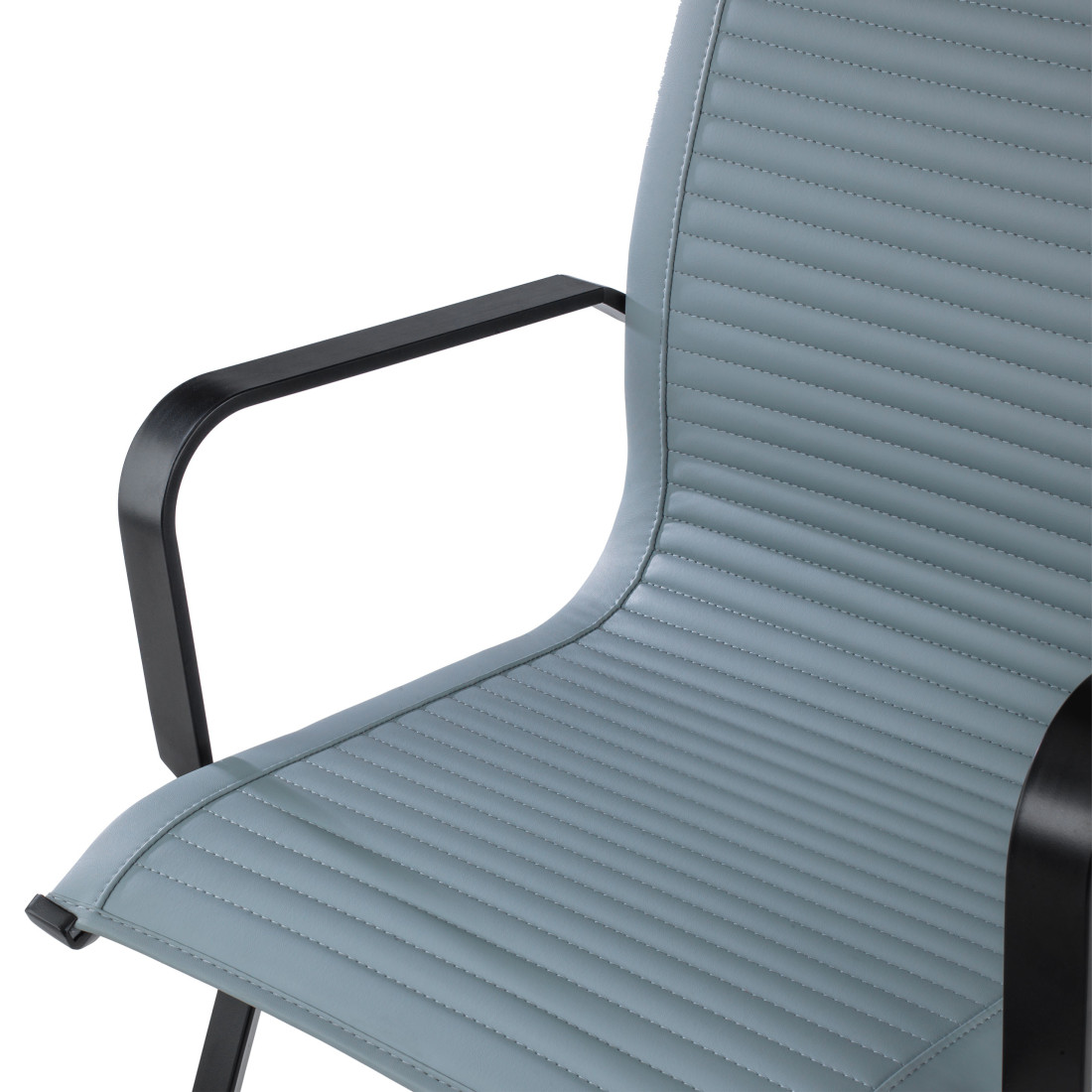 silla confidente gris croma estructura negra ecopiel piel sintetica 5