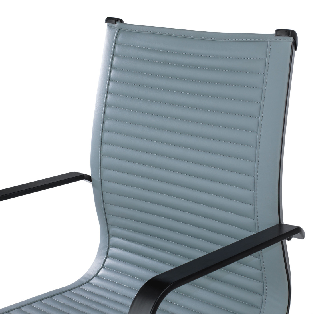 silla confidente gris croma estructura negra ecopiel piel sintetica 7