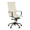 Silla oficina de diseño Croma, respaldo alto, estructura negra - BLANCO