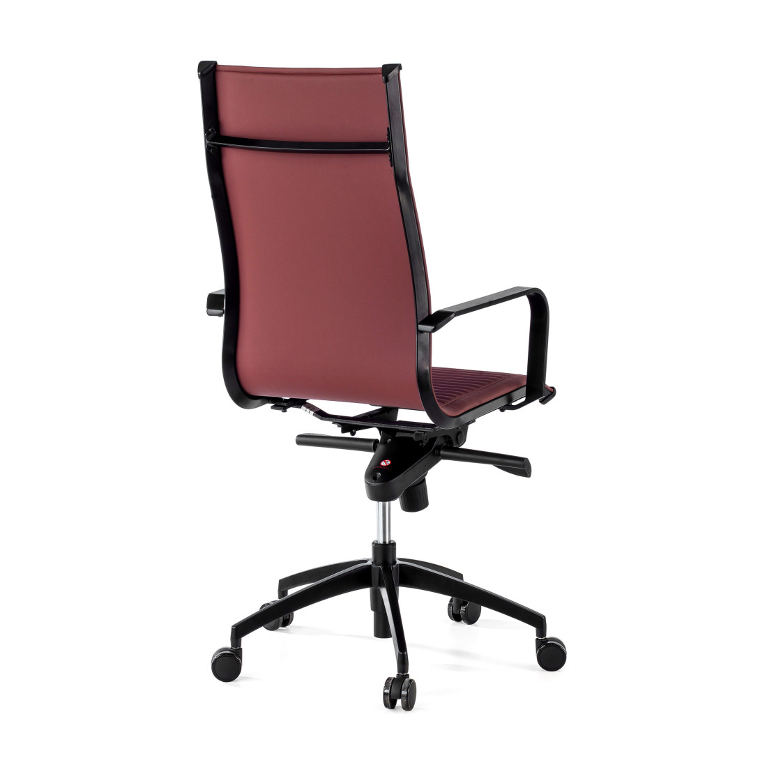 sillon de oficina rojo croma estructura negra ecopiel piel sintetica 9