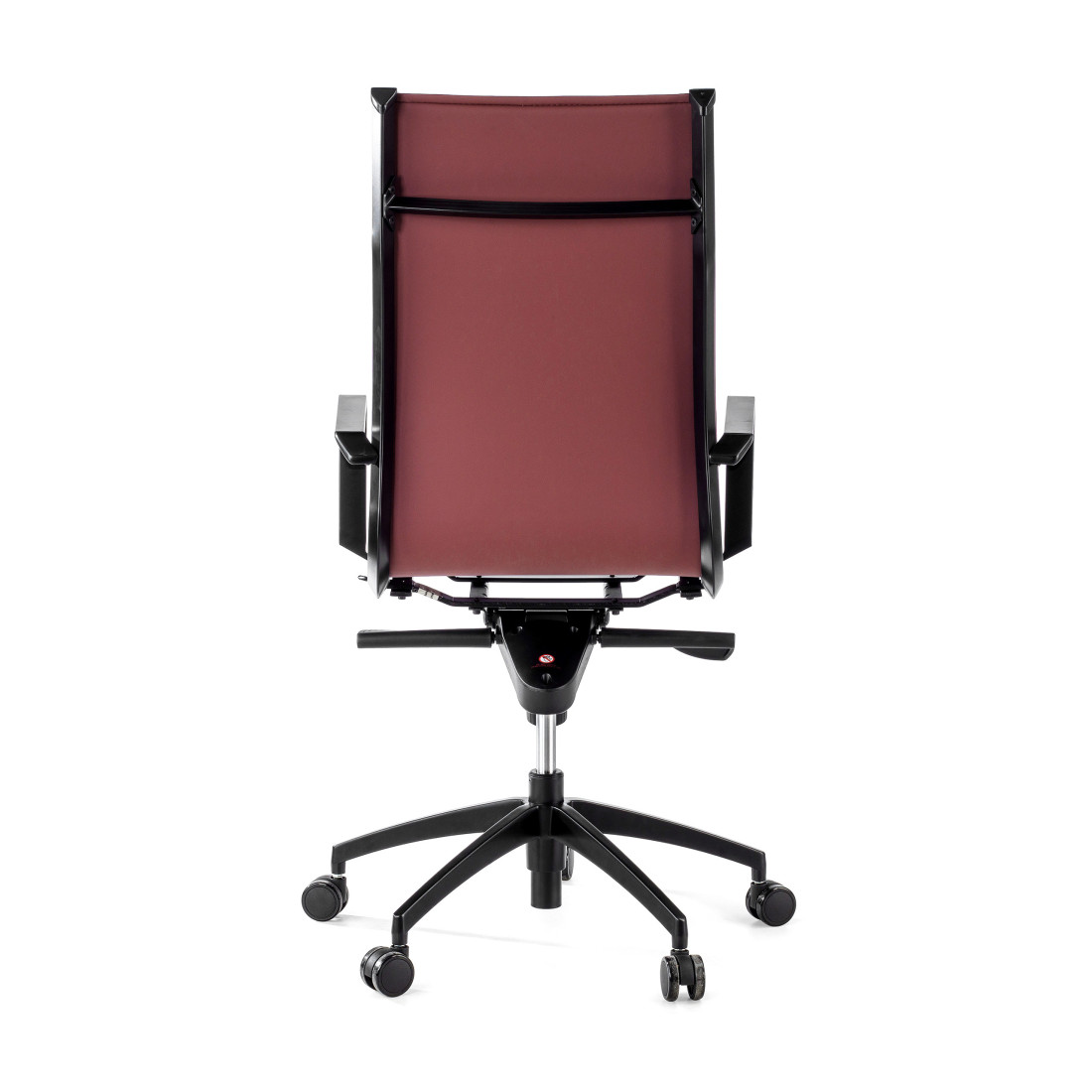 sillon de oficina rojo croma estructura negra ecopiel piel sintetica 7