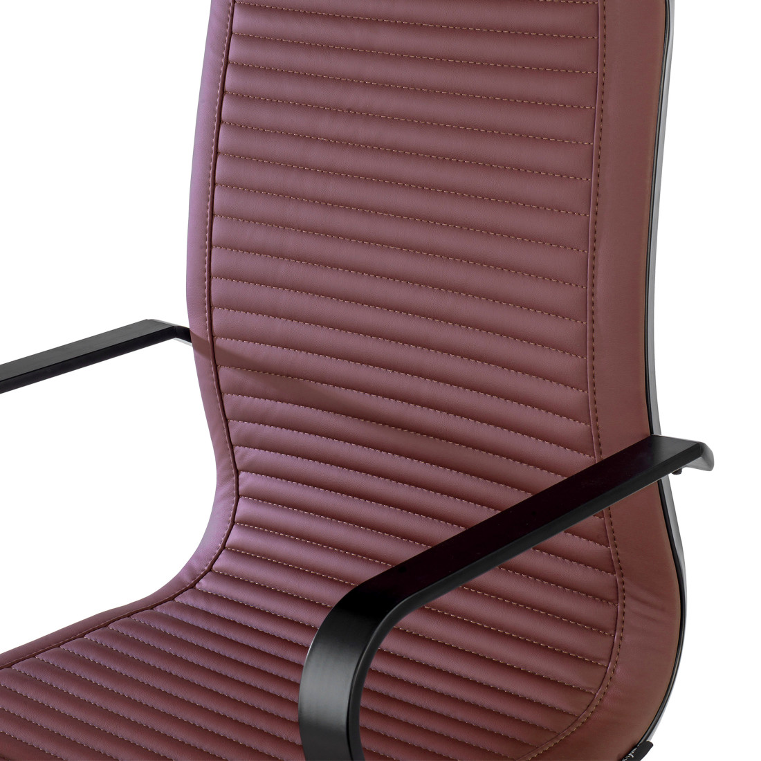 sillon de oficina rojo croma estructura negra ecopiel piel sintetica 6