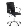 Sillón Oficina de diseño Milano, respaldo bajo ecopiel - NEGRO