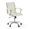Sillón Oficina de diseño Milano, respaldo bajo ecopiel - BLANCO