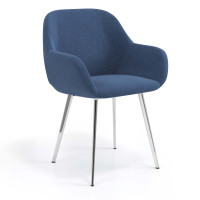 Silla Confidente Moon Estructura 4 patas - AZUL, cromo