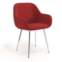Silla Confidente Moon Estructura 4 patas - ROJO, cromo