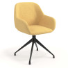 Silla de reuniones Moon Base de aluminio giratoria - Amarillo