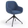 Silla de reuniones Moon Base de aluminio giratoria - AZUL