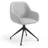 Silla de reuniones Moon Base de aluminio giratoria - Gris