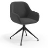 Silla de reuniones Moon Base de aluminio giratoria - Antracita