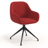 Silla de reuniones Moon Base de aluminio giratoria - ROJO