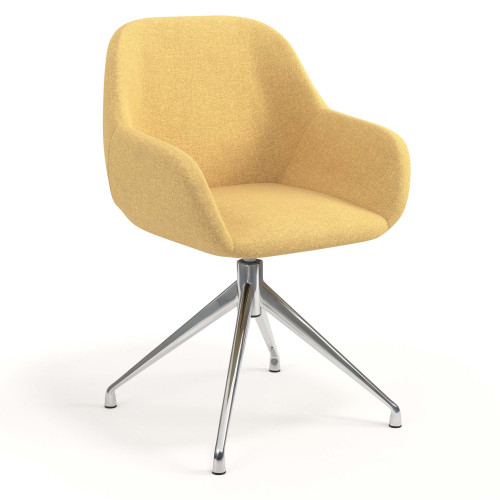 Silla de reuniones Moon Base de aluminio giratoria - cromo